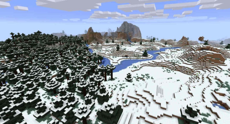 Заснеженная тайга в Minecraft