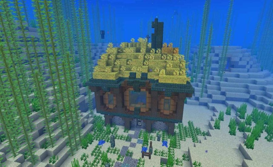 морской кубический мир в Minecraft